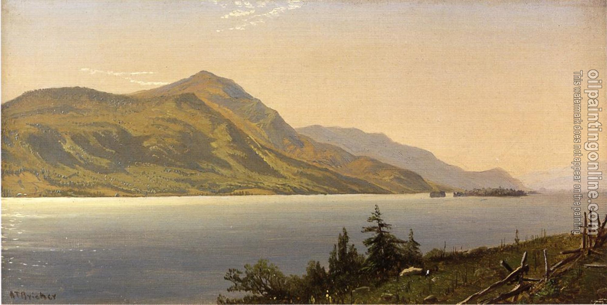 Alfred Thompson Bricher - Tontue Mountain Lake George aka Tongue Mountain Lake George